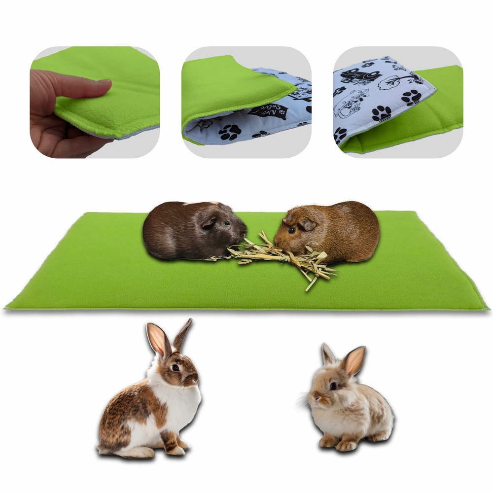 Tapis pour cochon d'inde et lapin en polaire - 70 x 35 cm - polaire absorbant, lavable en machine, economique et ecologique