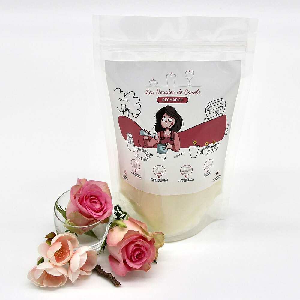 Recharge bougie 200ml rose et fleur de pommier