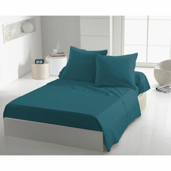 Drap plat microfibre 82 g - 180 x 290 cm - bleu canard