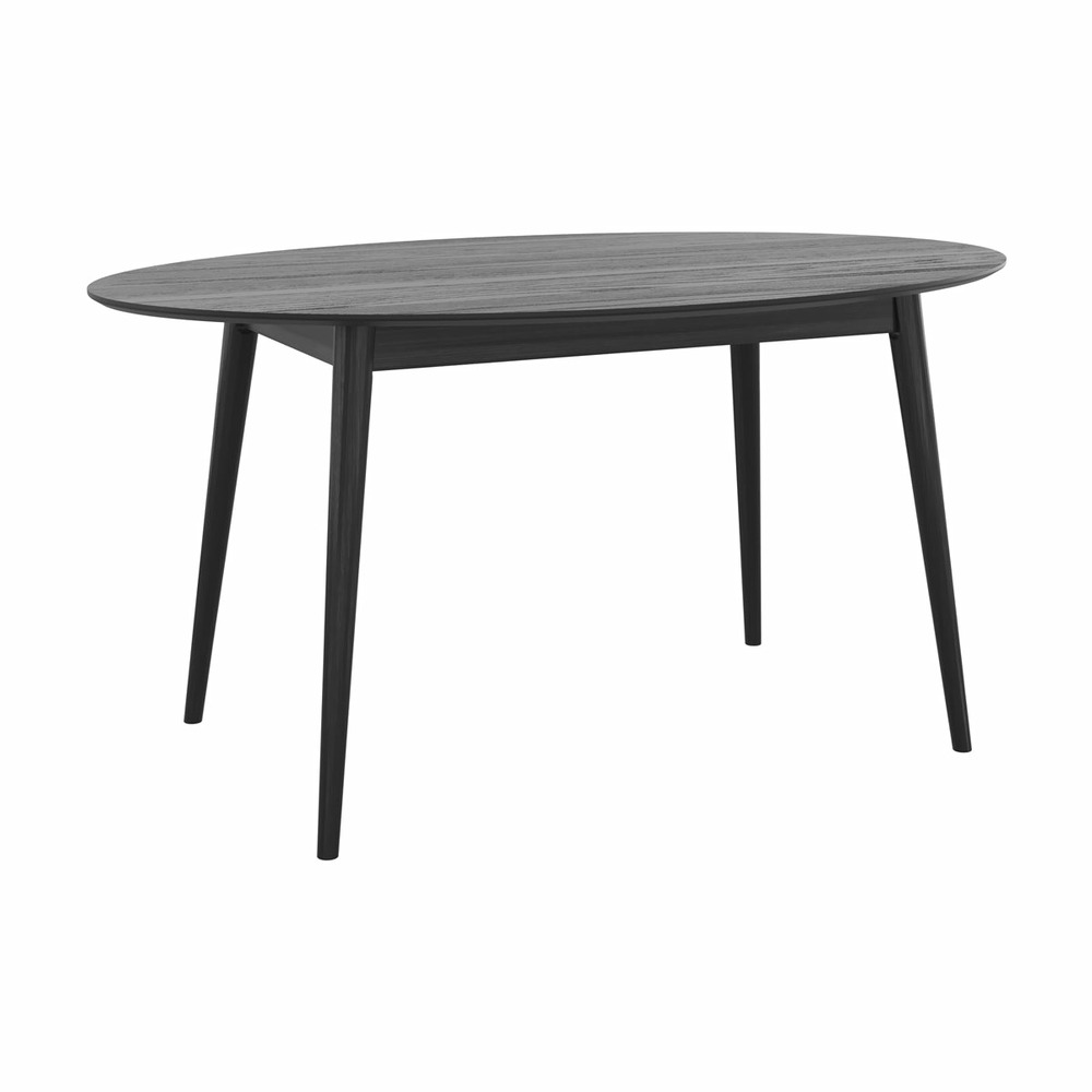 Eddy-table ovale 6 personnes en bois noir 150 cm