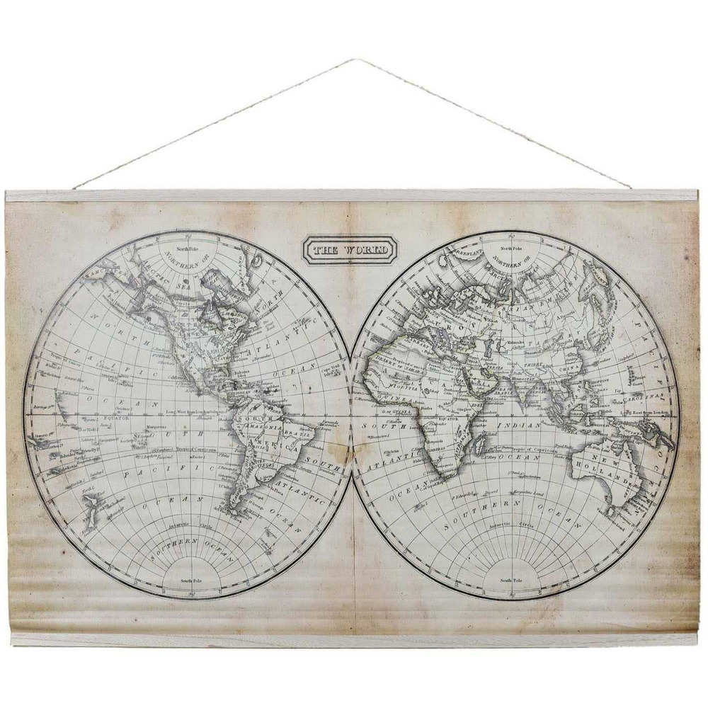 Mappemonde murale en textile