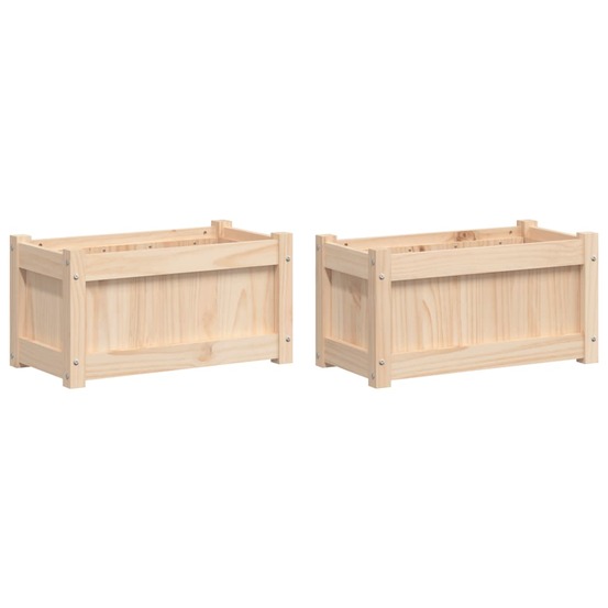 Jardinières 2 pcs bois de pin massif