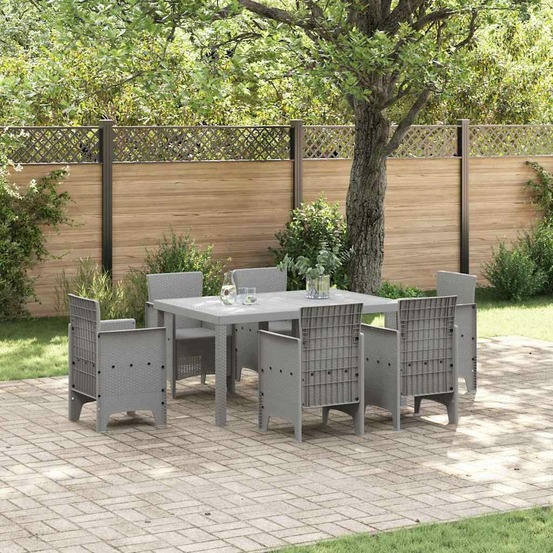 Table de jardin gris clair 150 x 100 x 73 cm polyrotin