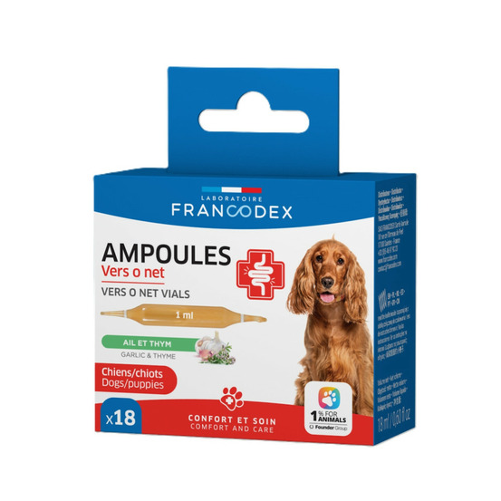Ampoules vers o net 18 x 1 ml pour chiots et chiens