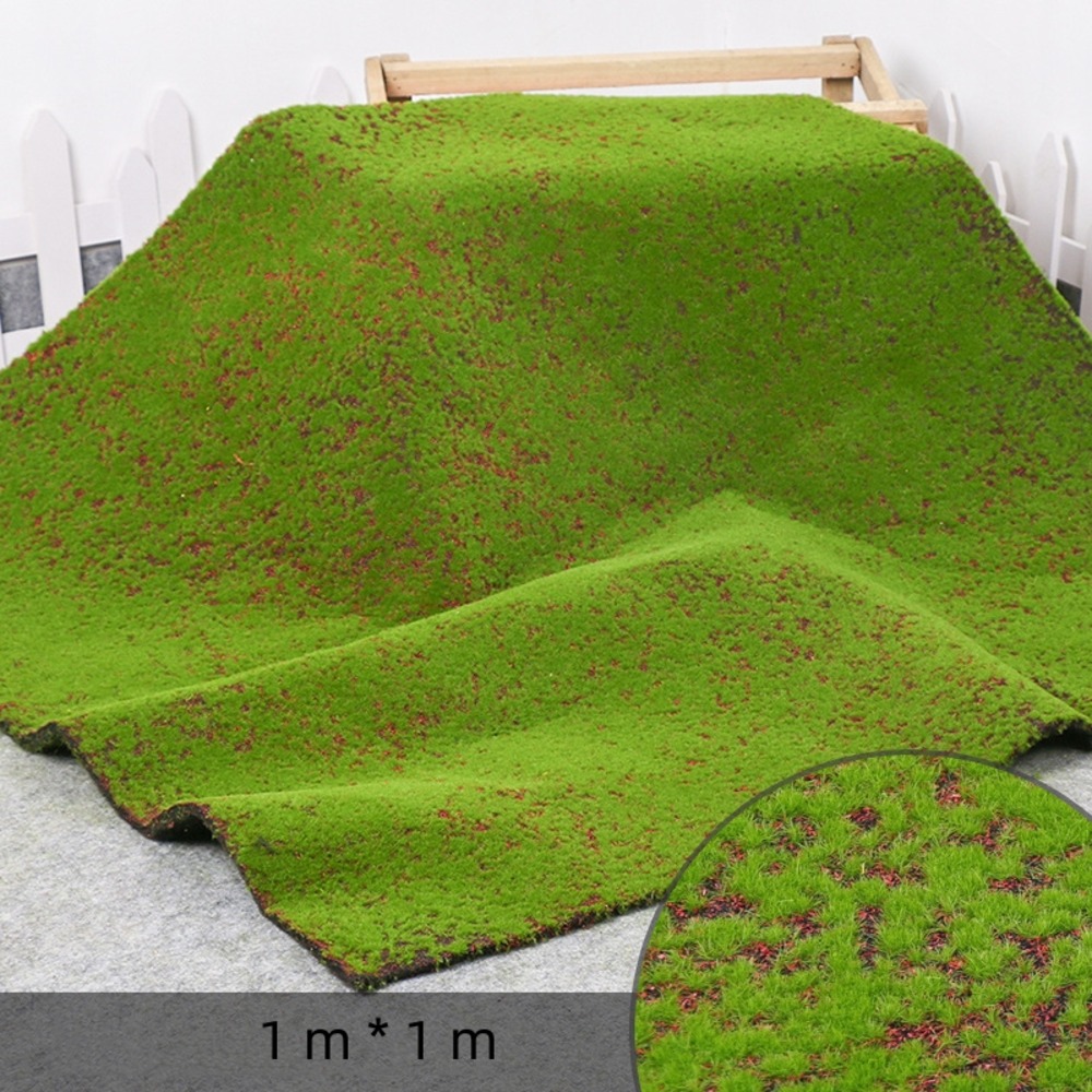 Gazon artificiel et mousse mousse rouge 1×1m