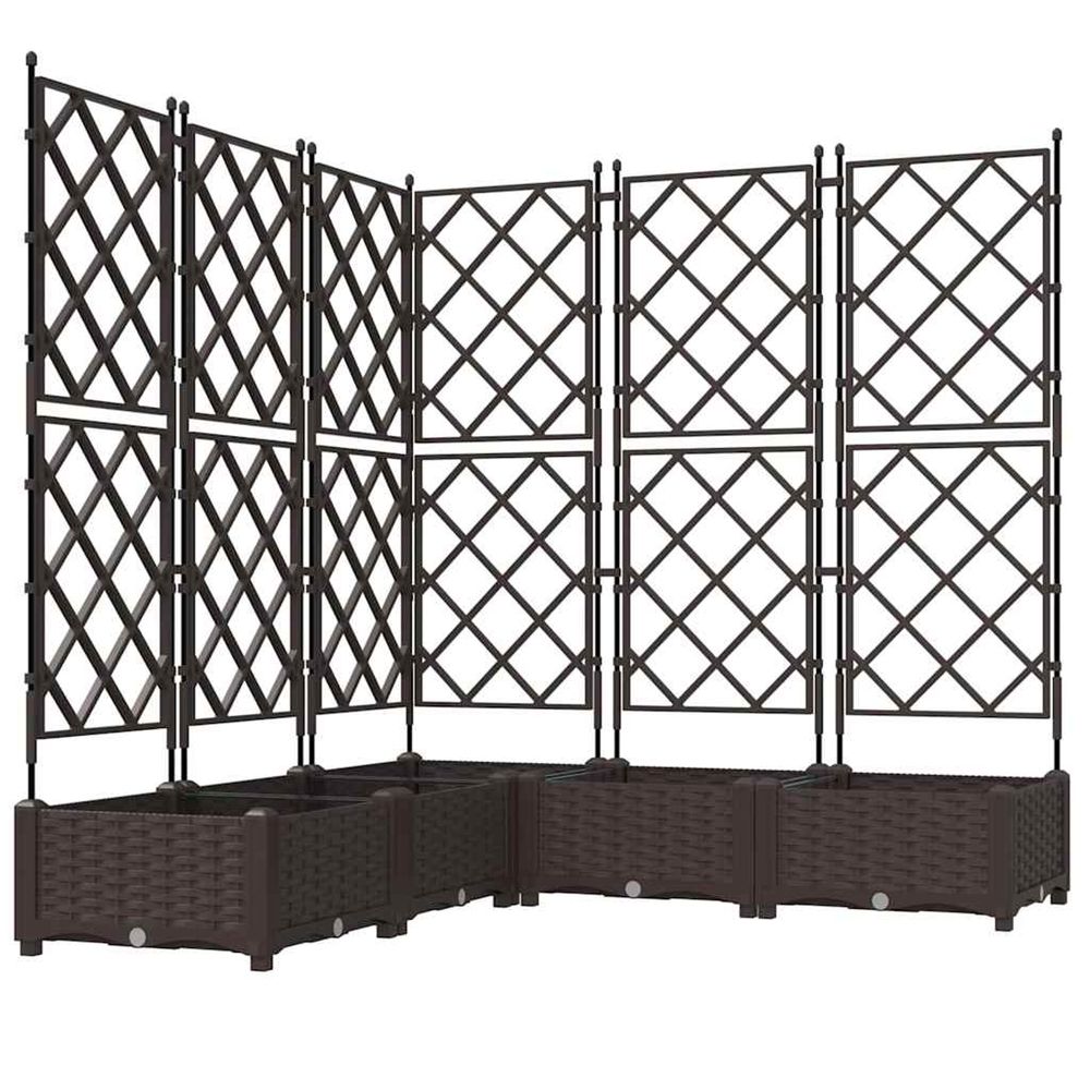 Cache-pot de jardin 5 pc marron 120 x 120 x 125,5 cm pp