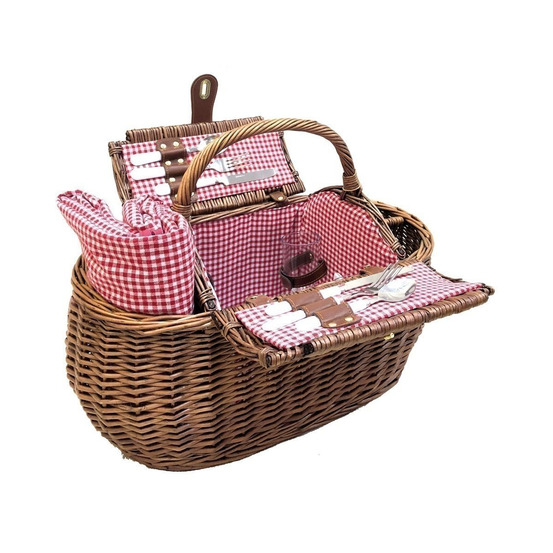 Panier pique-nique en osier naturel vichy