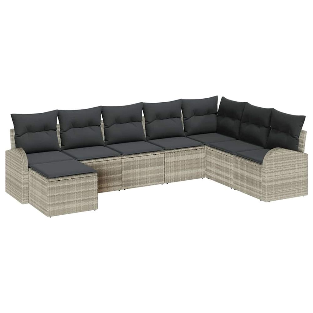 Ensemble de canapés 8 pc gris clair polyrotin