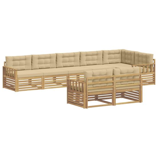Ensemble de canapés d'extérieur 8 pc blanc et beige polyester