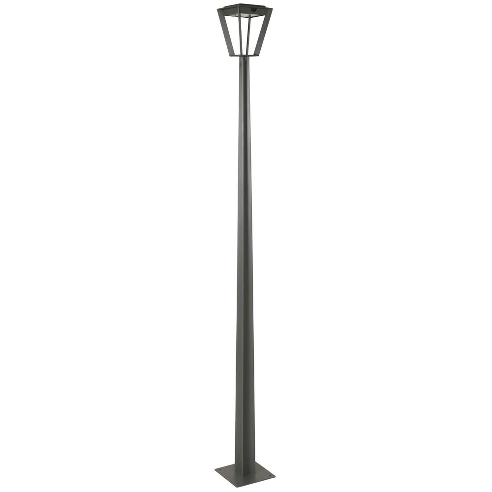 Lampadaire solaire extérieur simple métro en aluminium gris h.220 cm