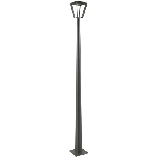 Lampadaire solaire extérieur simple métro en aluminium gris h.220 cm