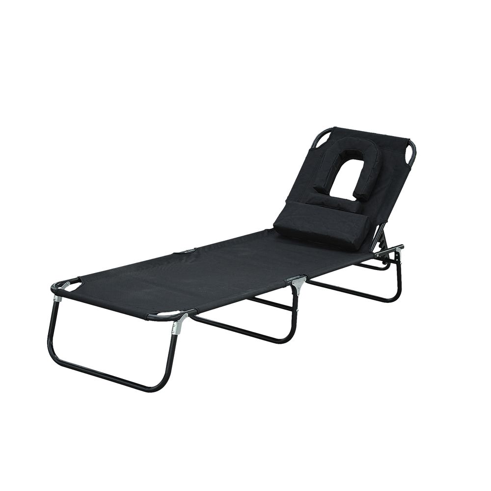 Bain de soleil inclinable pliable noirâŠ