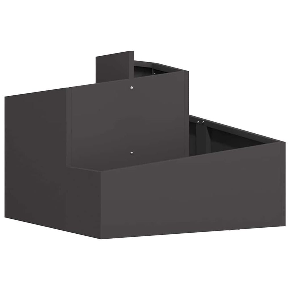 Cache-pot de jardin noir 60 x 60 x 50 cm acier laminé à froid
