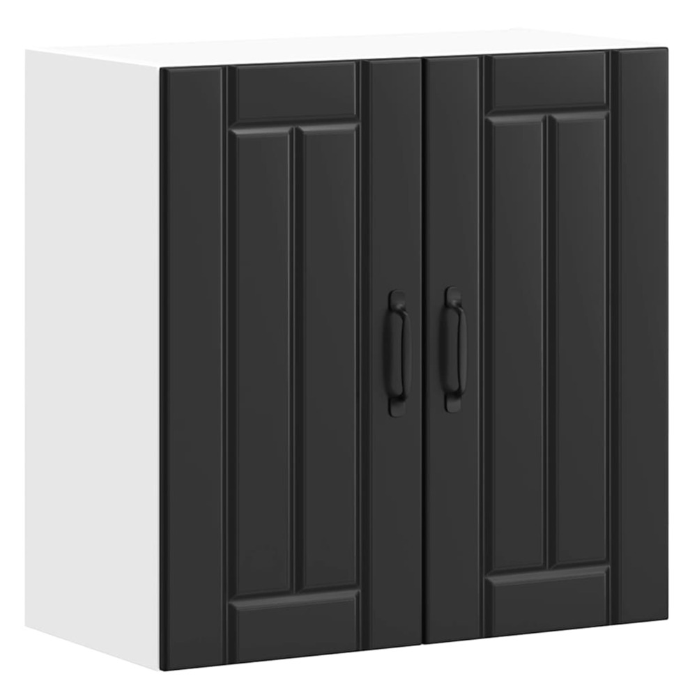 Armoire murale de cuisine lucca noir bois d'ingénierie