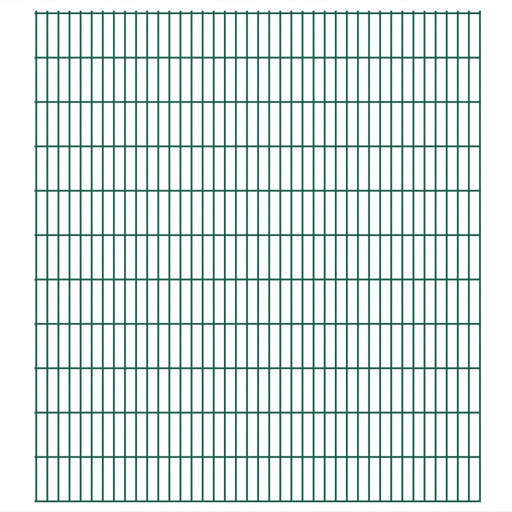 Panneaux de clôture de jardin 2d 2,008x2,23 m 6 m total vert