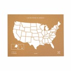 Carte en liège – woody map natural usa / 90 x 60 cm / blanc / sans cadre