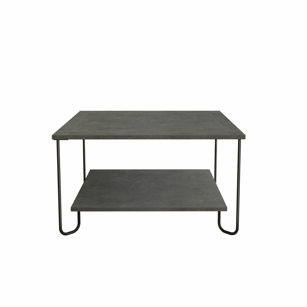 Table basse design métal marbo - l. 80 x h. 45 cm - gris