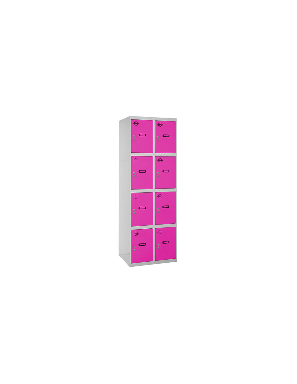 Casier-armoire simonlocker desm. 4 portes 2/8 300 (600) gr/ro gris/rose 1800x600x500 - simonrack
