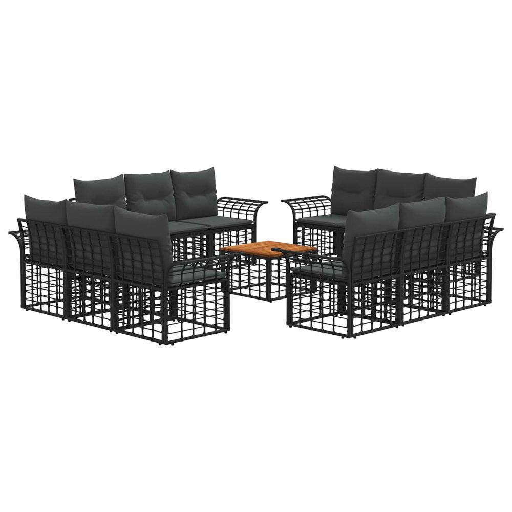 Ensemble de canapés d'extérieur 13 pc noir et gris foncé