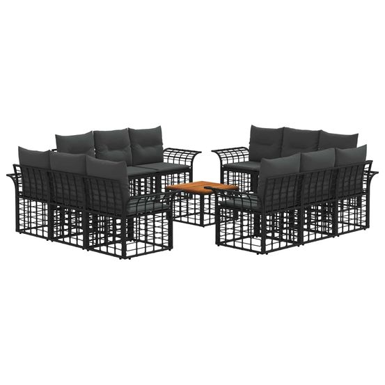 Ensemble de canapés d'extérieur 13 pc noir et gris foncé
