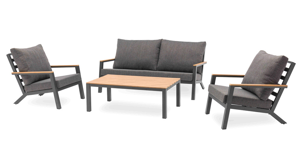 Salon de jardin kommos et plateau aluminium