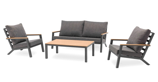 Salon de jardin kommos et plateau aluminium