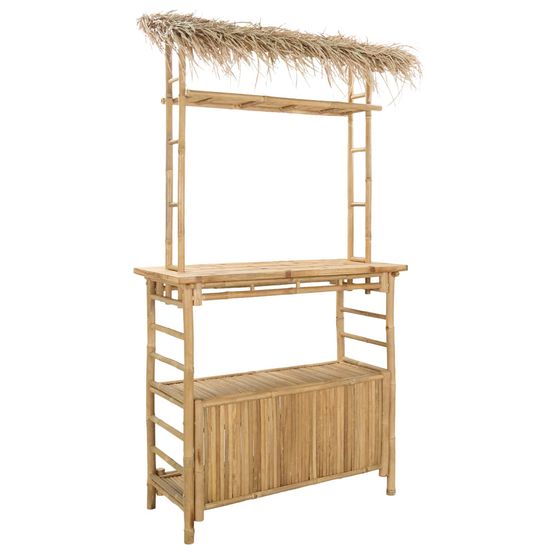 Table de bar extérieure naturel 110 x 50 x 209 cm bambou