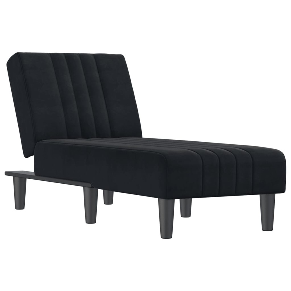 Chaise longue noir velours bain de soleil