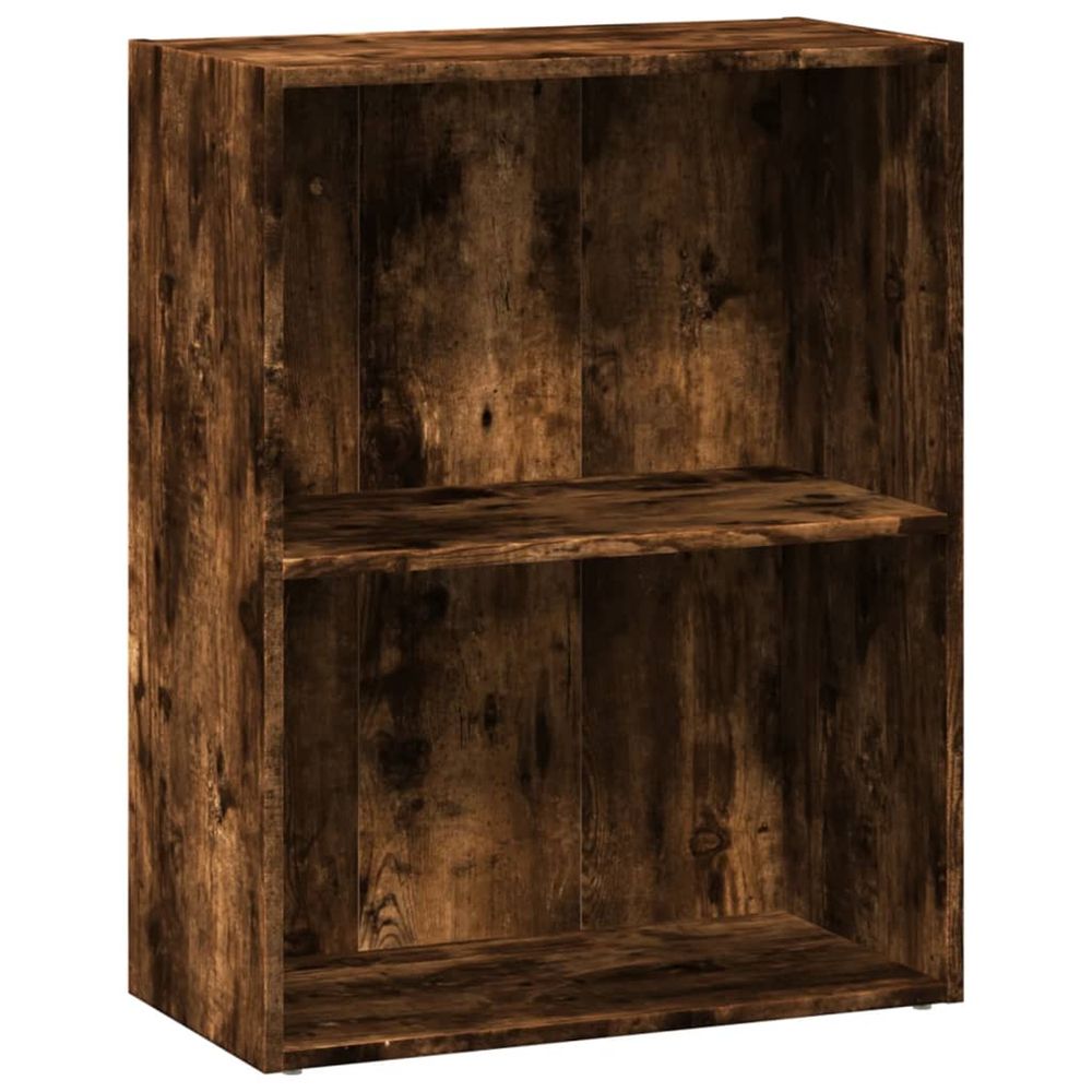 Bibliothèque chêne fumé 60x30x77 cm bois d'ingénierie