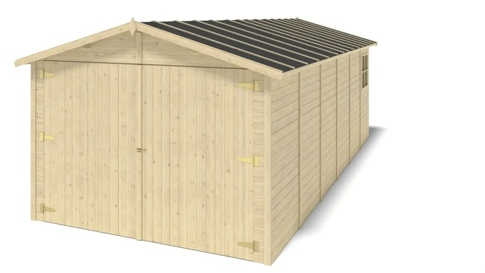 Garage en bois - 18,19m2 - 3,05x5,91m - ep. 18mm - couleur: naturel - gar29 - altanka