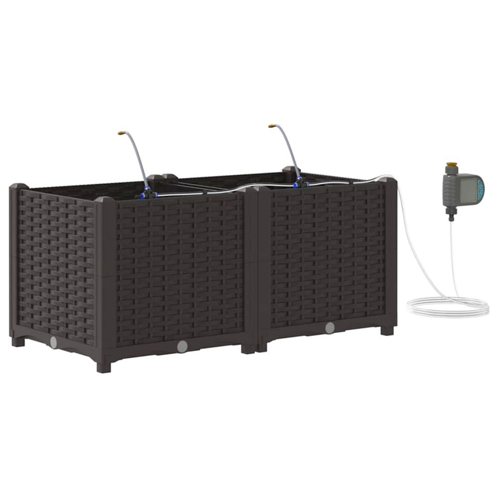 Cache-pot de jardin 2 pc marron 80 x 40 x 37,5 cm pp