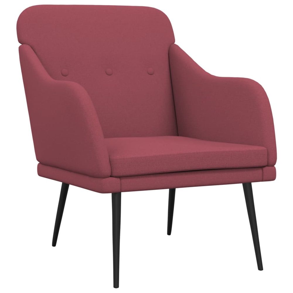 Fauteuil rouge bordeaux 63x76x80 cm tissu