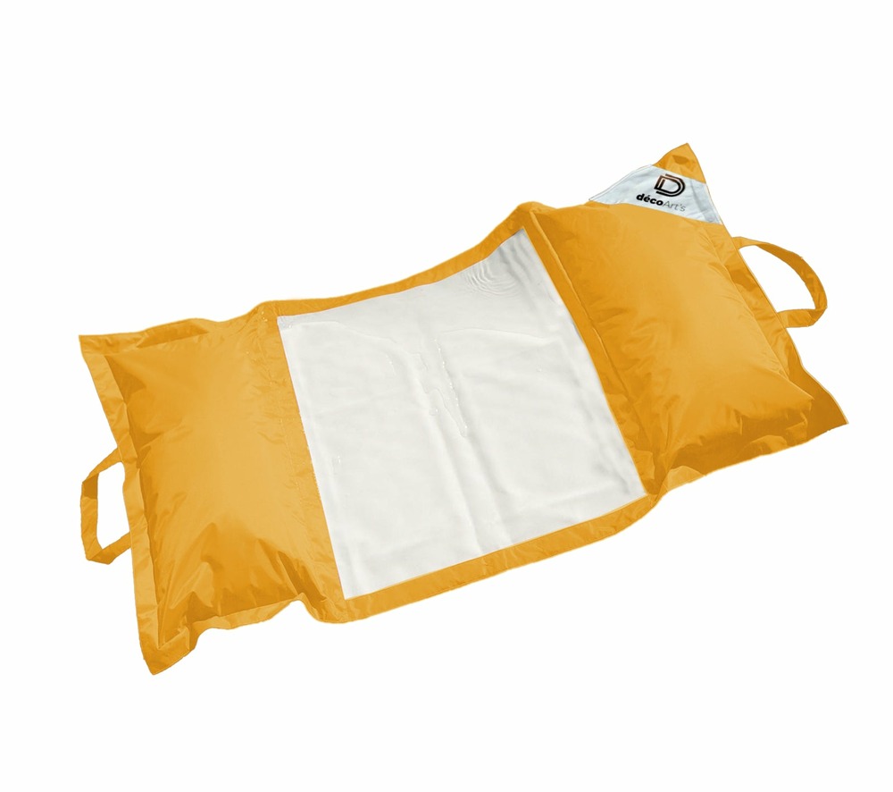 Pouf piscine en polyester 170x90 cm jaune miel