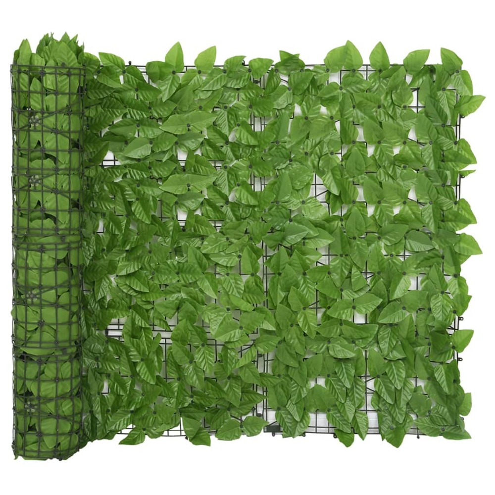 Écran de balcon avec feuilles 400 x 100 cm vert