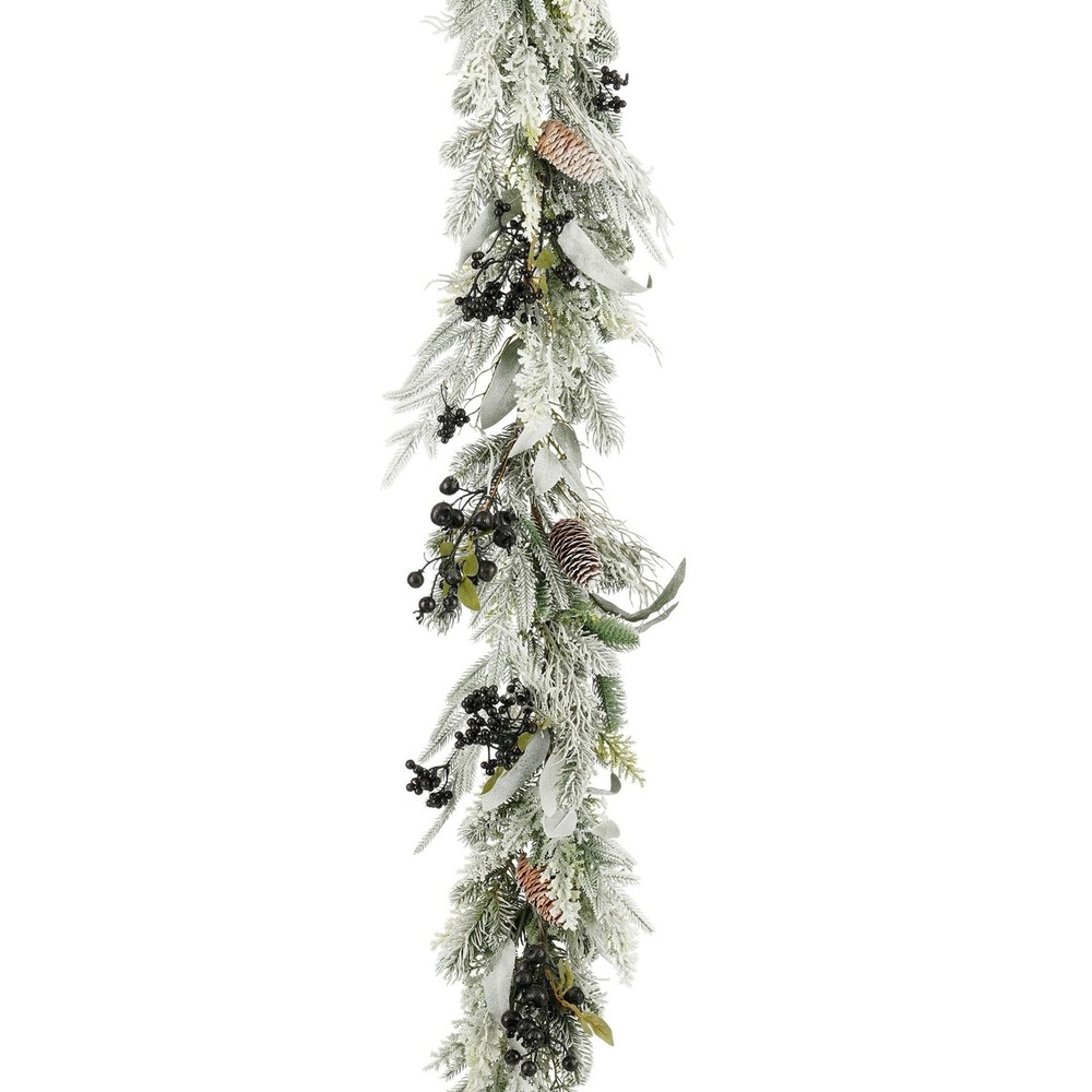 Mica decorations vesper guirlande avec pommes de pin - l180 x l15 x h10 cm - vert, noir