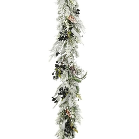 Mica decorations vesper guirlande avec pommes de pin - l180 x l15 x h10 cm - vert, noir