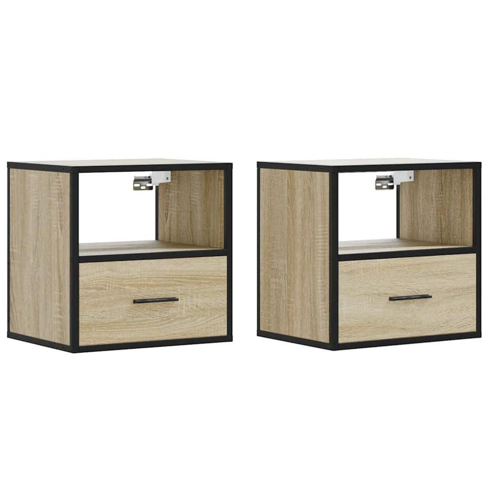 Tables de chevet murales 2 pcs chêne sonoma 40x31x39,5 cm