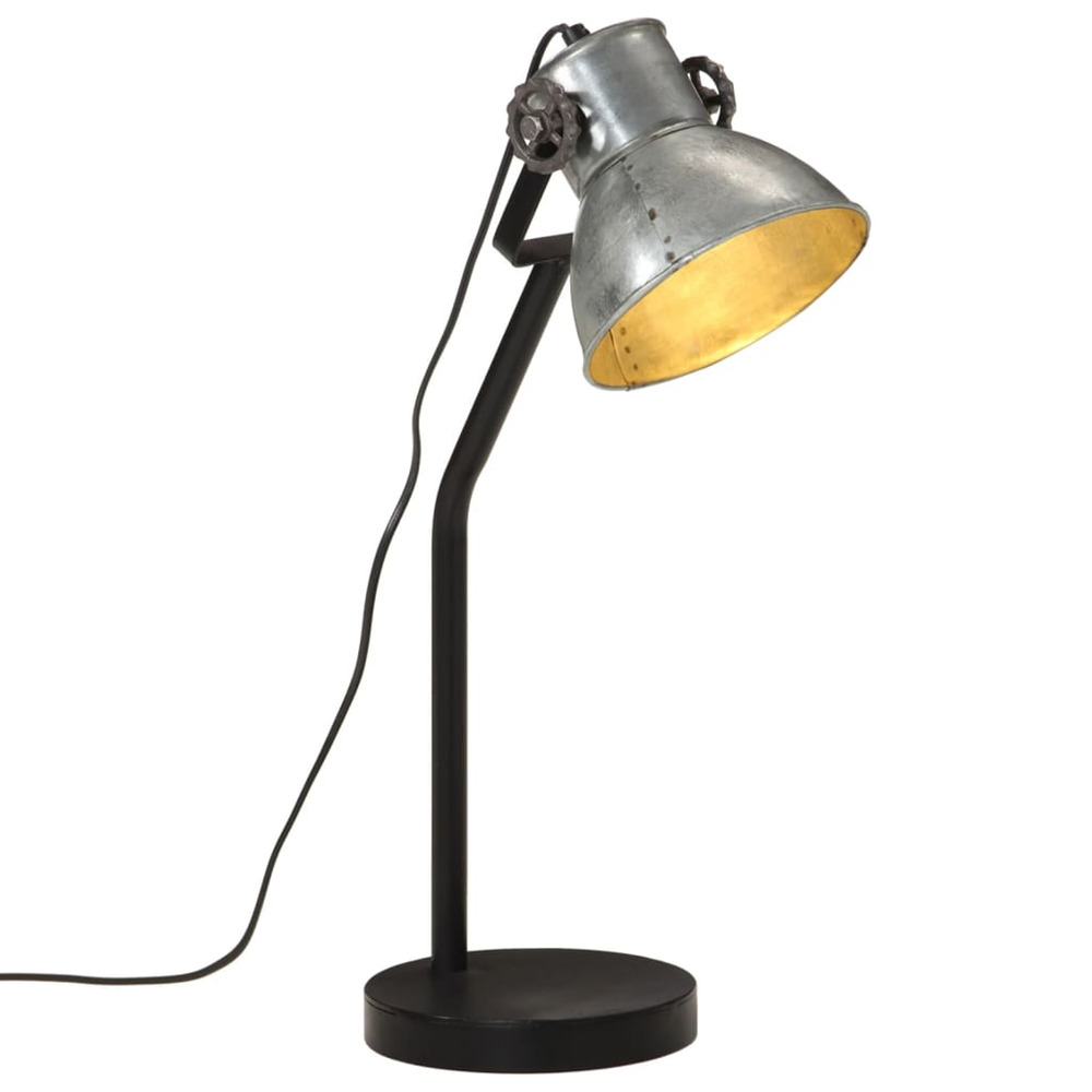Lampe de bureau 25 w argent vintage 17x17x60 cm e27