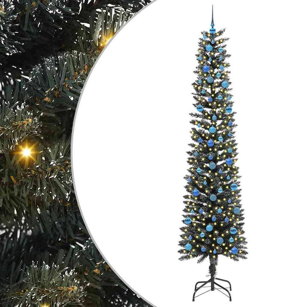Sapin de noël artificiel vert 240 cm pvc, plastique et acier