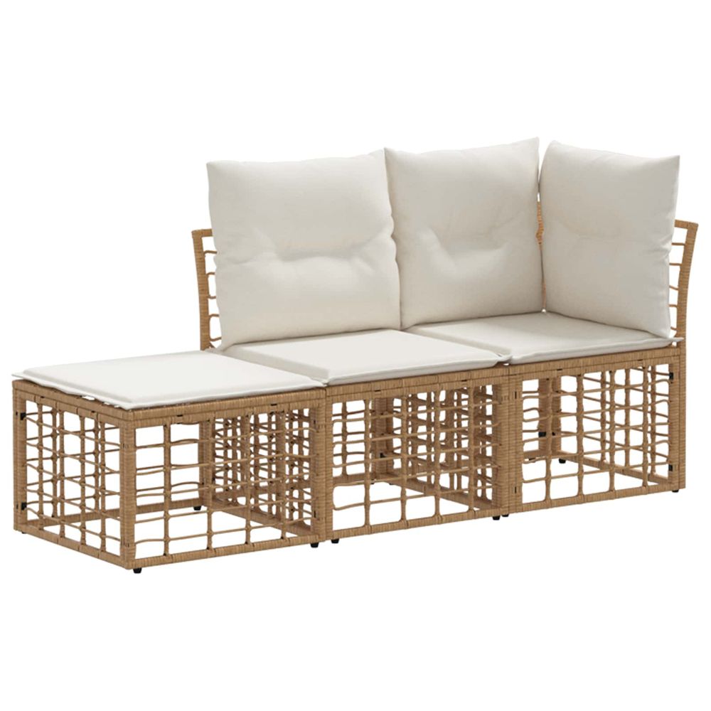 Ensemble de canapés d'extérieur 3 pc naturel polyester
