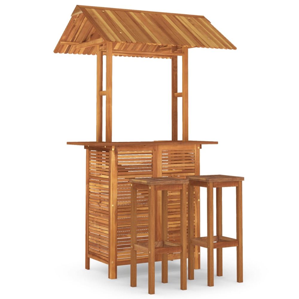Ensemble de bar de jardin 3 pcs bois d'acacia solide