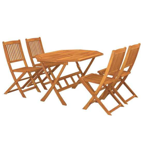 Ensemble à manger de jardin 5 pcs bois d'acacia solide