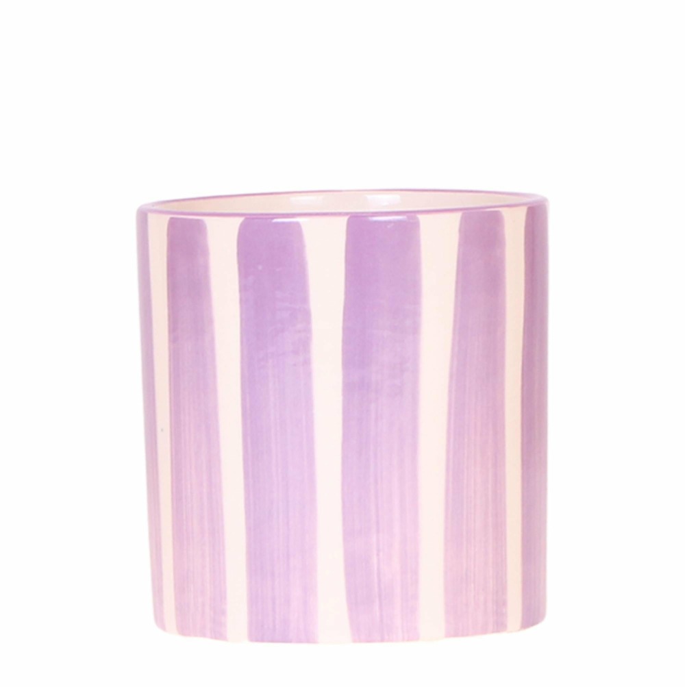 Pot décoratif painted stripe - lilas