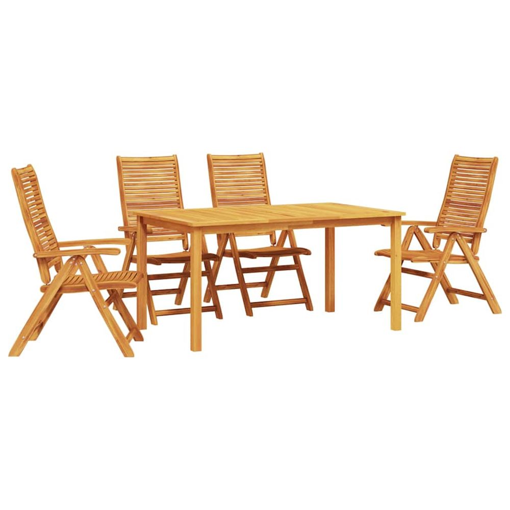 Ensemble de salle à manger pour jardin 5 pc marron