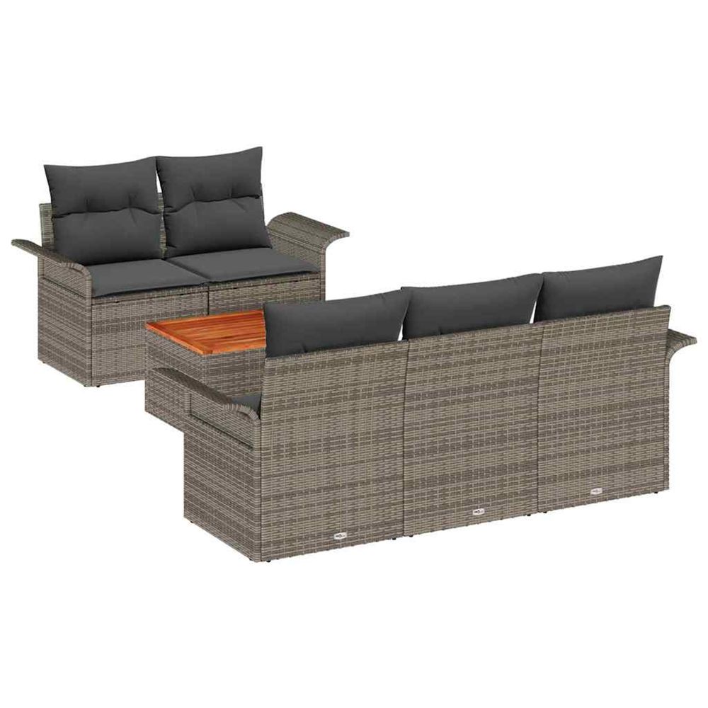 Ensemble de canapé de jardin 6 pc 5-nombre de places gris