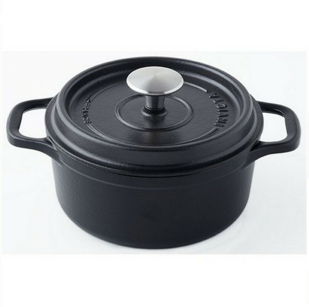 Cocotte ronde en fonte émaillée 20cm noir - 402201