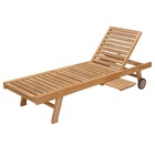 Salento - bain de soleil en teck  - chaise longue pliante - bain de soleil pratique et confortable