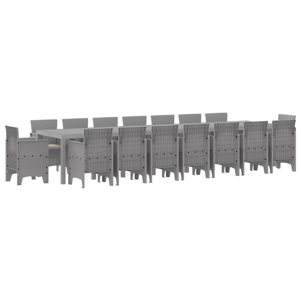 Ensemble de salle à manger de jardin avec coussins 17 pcs