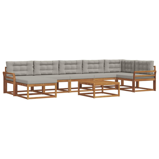 Ensemble de canapés d'extérieur 8 pcs gris naturel et clair