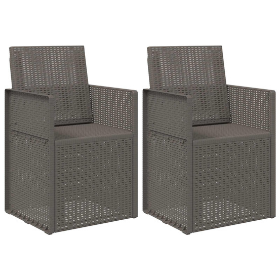 Chaises de jardin salle à manger 2 pcs gris clair pp